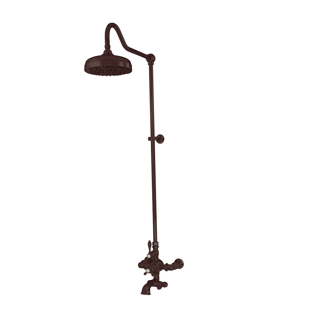 Exposed Thermostatic Shower System Wall Mounted with 1.75 GPM Spout Lever/Cross Handles