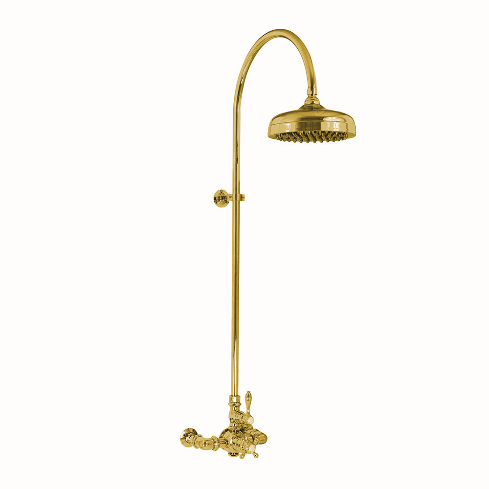 P1087 Exposed Thermostatic Shower System Wall Mounted with 1.75 GPM Lever/Cross Handles