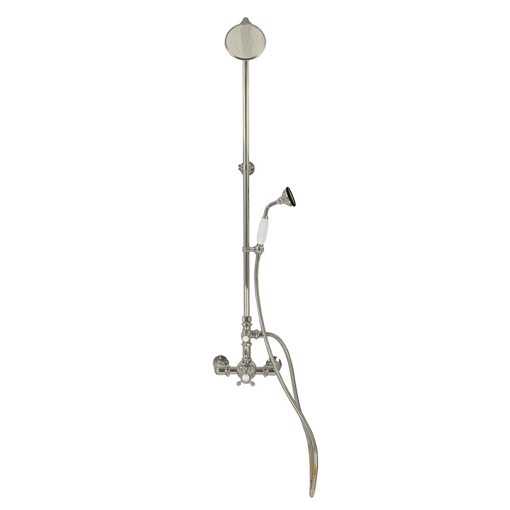 Exposed Thermostatic Shower System Wall Mounted with 1.75GPM Handshower and Lever/Cross Handles