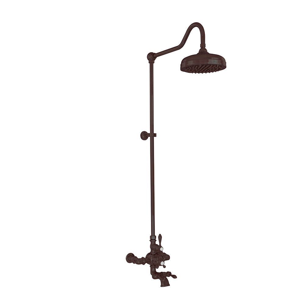 Exposed Thermostatic Shower System Wall Mounted with 1.75 GPM Spout Lever/Cross Handles