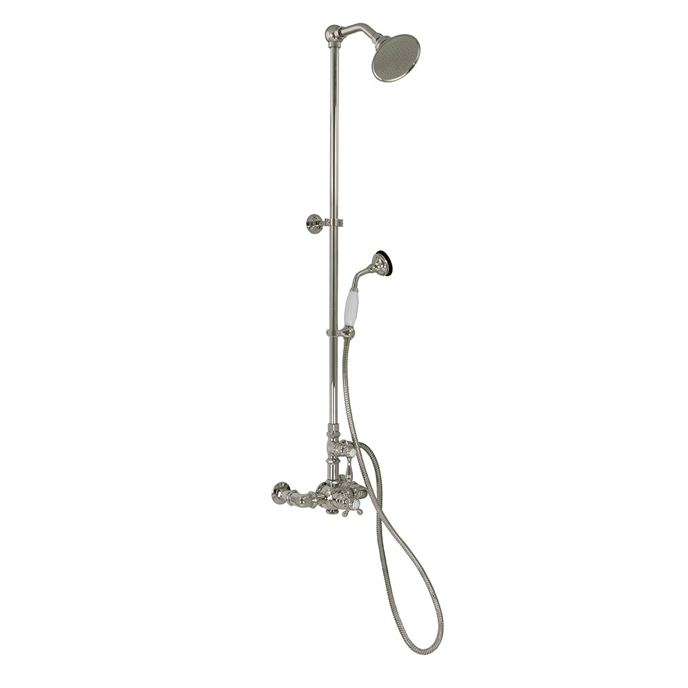 Exposed Thermostatic Shower System Wall Mounted with 1.75GPM Handshower and Lever/Cross Handles