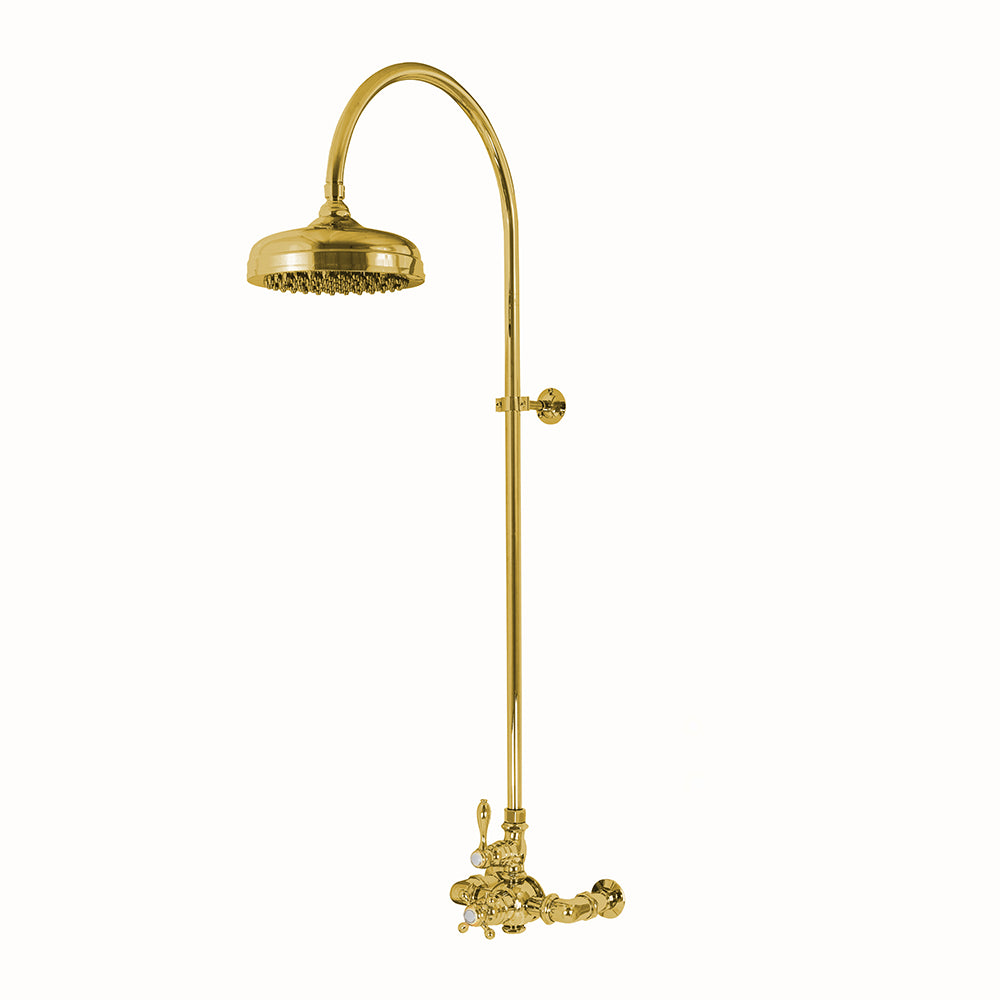 P1087 Exposed Thermostatic Shower System Wall Mounted with 1.75 GPM Lever/Cross Handles