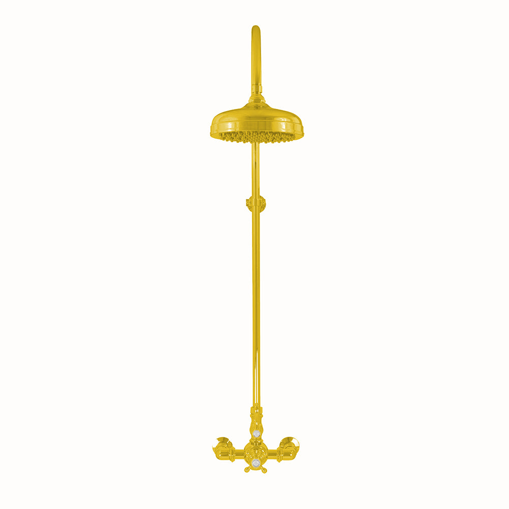 P1087 Exposed Thermostatic Shower System Wall Mounted with 1.75 GPM Lever/Cross Handles