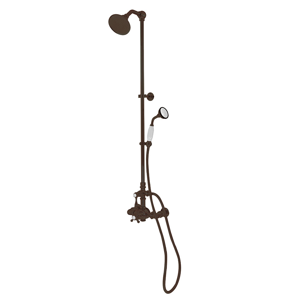 Exposed Thermostatic Shower System Wall Mounted with 1.75GPM Handshower and Lever/Cross Handles