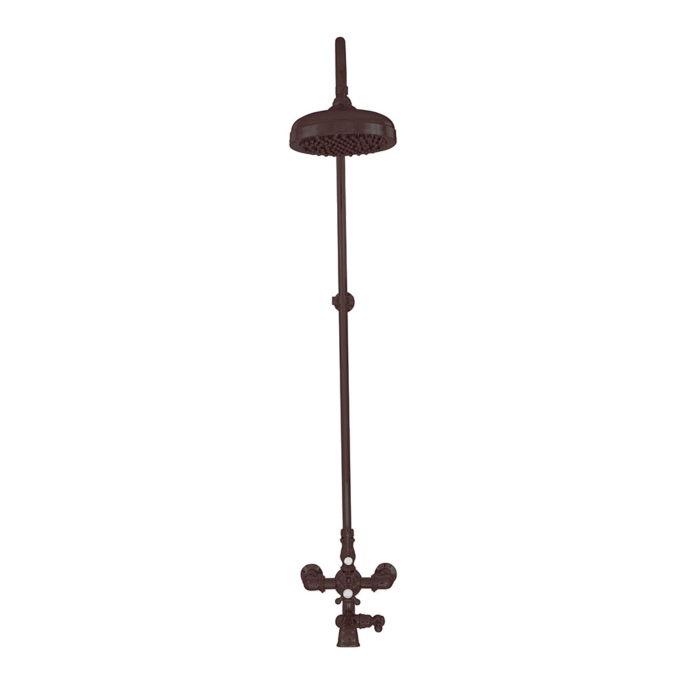 Exposed Thermostatic Shower System Wall Mounted with 1.75 GPM Spout Lever/Cross Handles