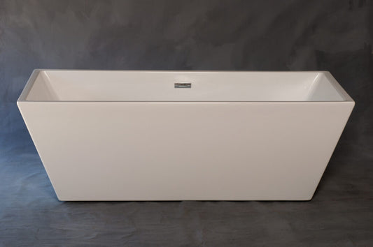 Strom Living Great Lake 71" Rectangular Soaking Acrylic Tub without Faucet Holes and Includes Integrated Drain