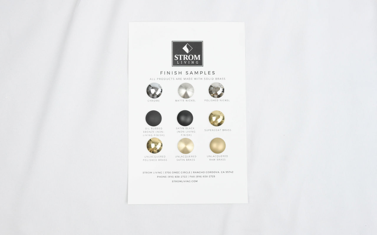 Strom Living P0942 Finish Sample Brass Buttons