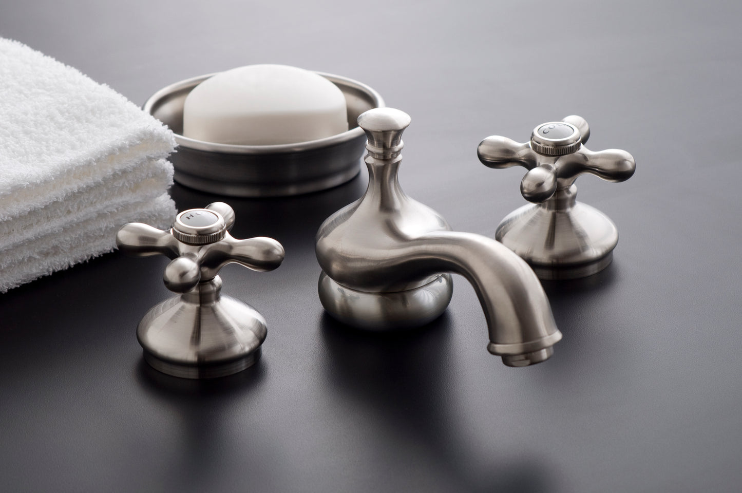 Strom Living Sacramento Sink Faucet with Cross Handles, 5" Spout Extension and Valves