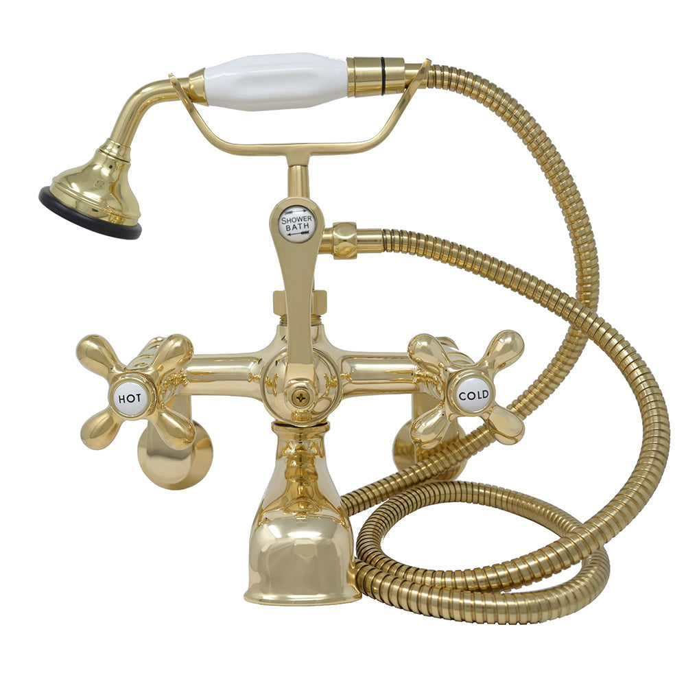 Strom Living British Telephone Faucet with Porcelain Handheld Shower and Tub Mounted