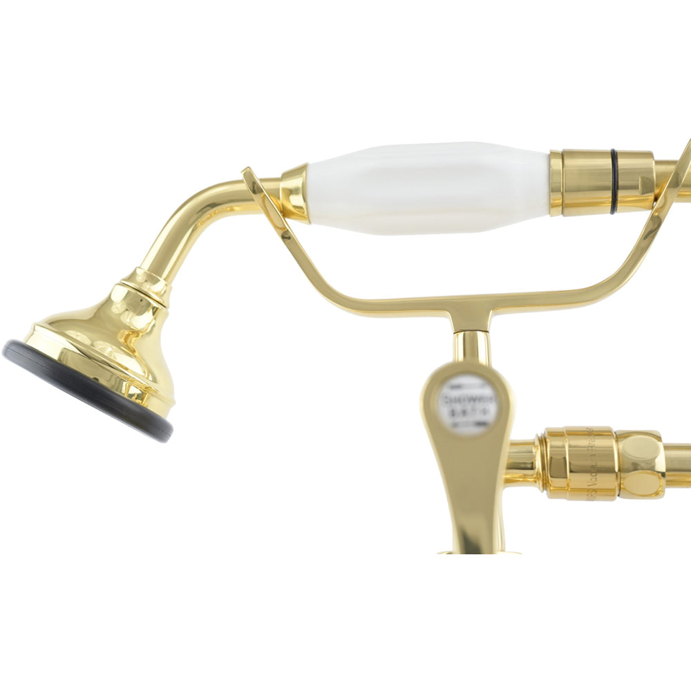 Strom Living British Telephone Faucet with Porcelain Handheld Shower and Tub Mounted