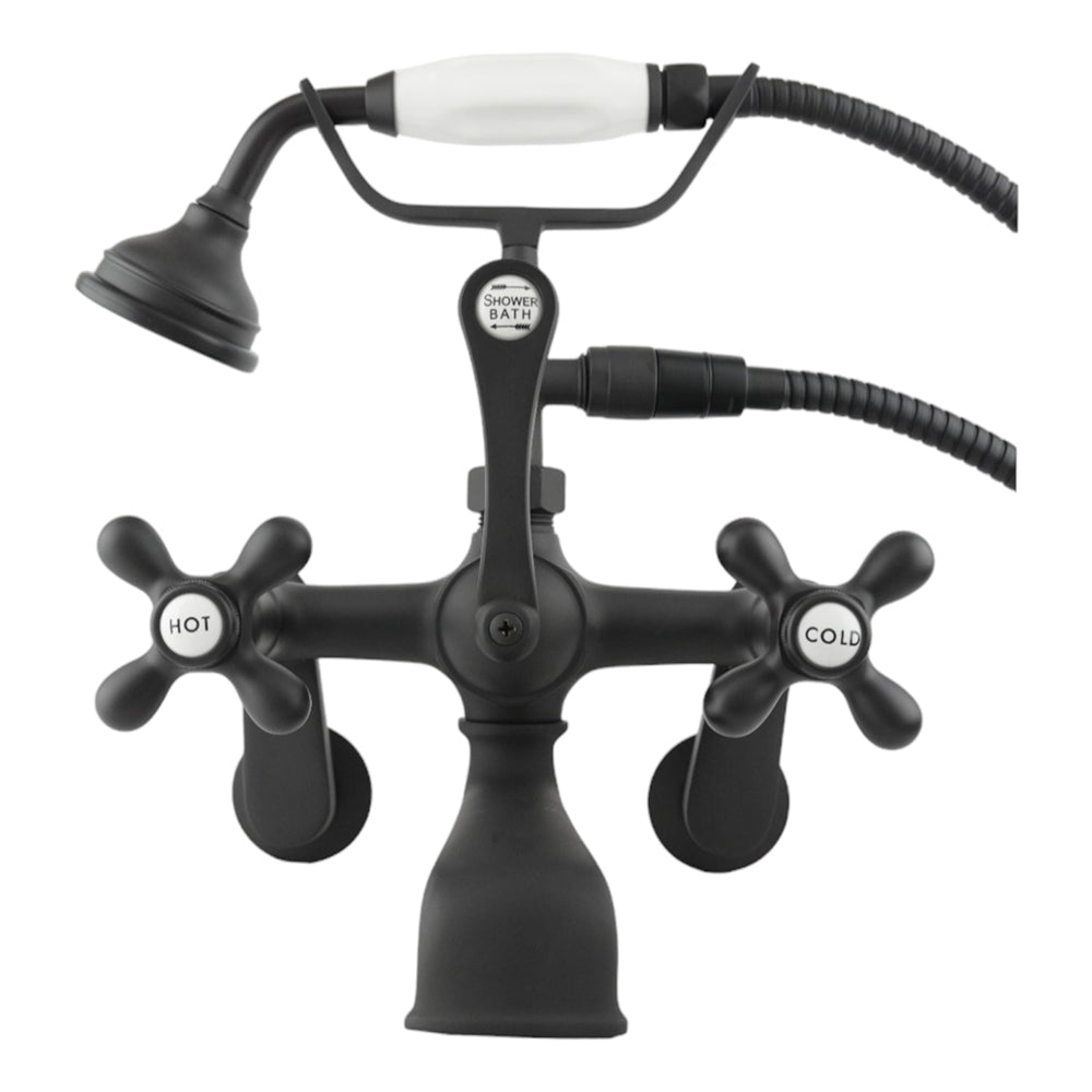 Strom Living British Telephone Faucet with Porcelain Handheld Shower and Tub Mounted