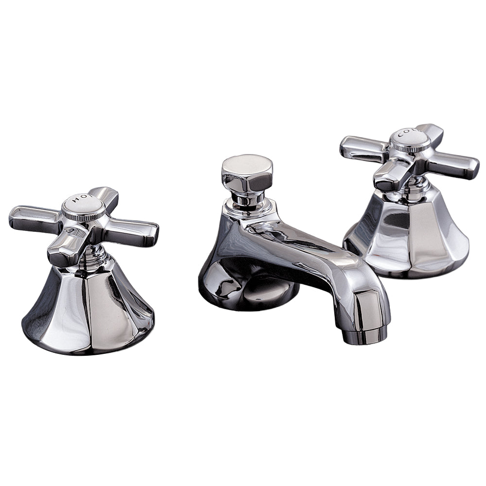 Strom Living Mississippi Deco Widespread Lavatory Faucet with Cross Handles and Pop-up Drain