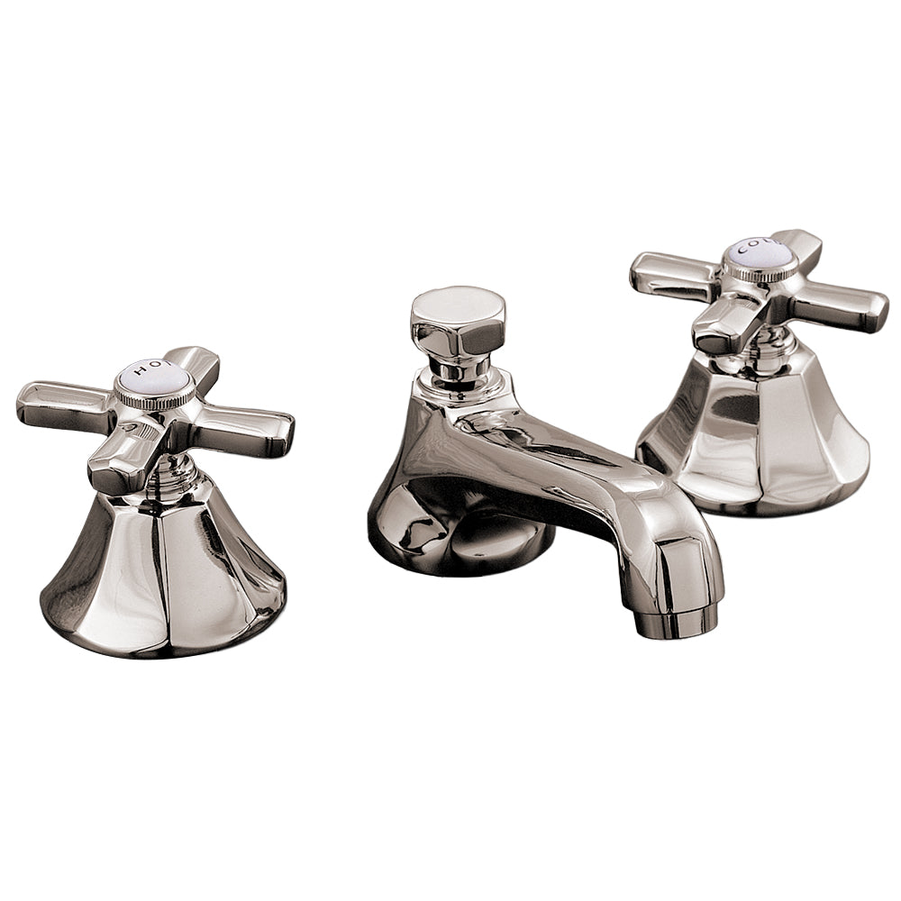Strom Living Mississippi Deco Widespread Lavatory Faucet with Cross Handles and Pop-up Drain