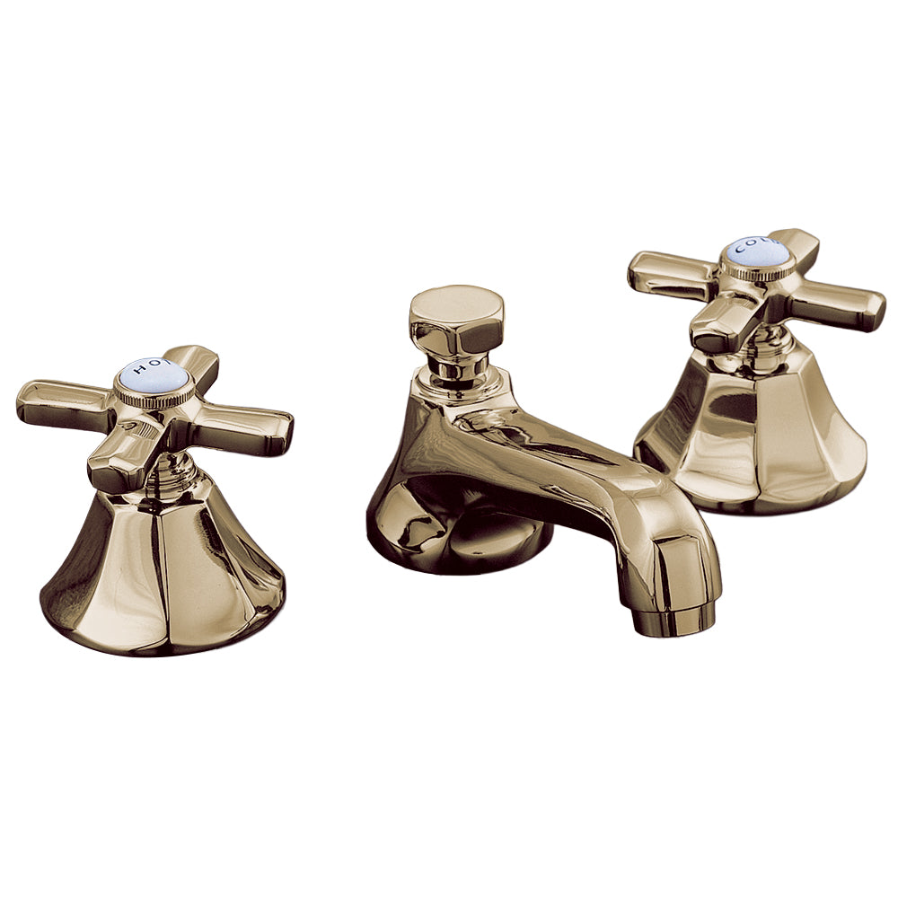 Strom Living Mississippi Deco Widespread Lavatory Faucet with Cross Handles and Pop-up Drain