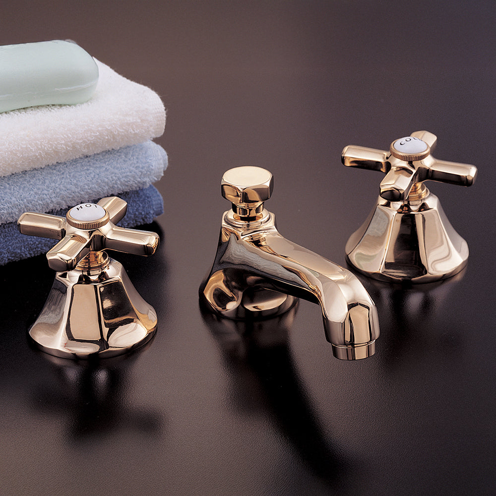 Strom Living Mississippi Deco Widespread Lavatory Faucet with Cross Handles and Pop-up Drain