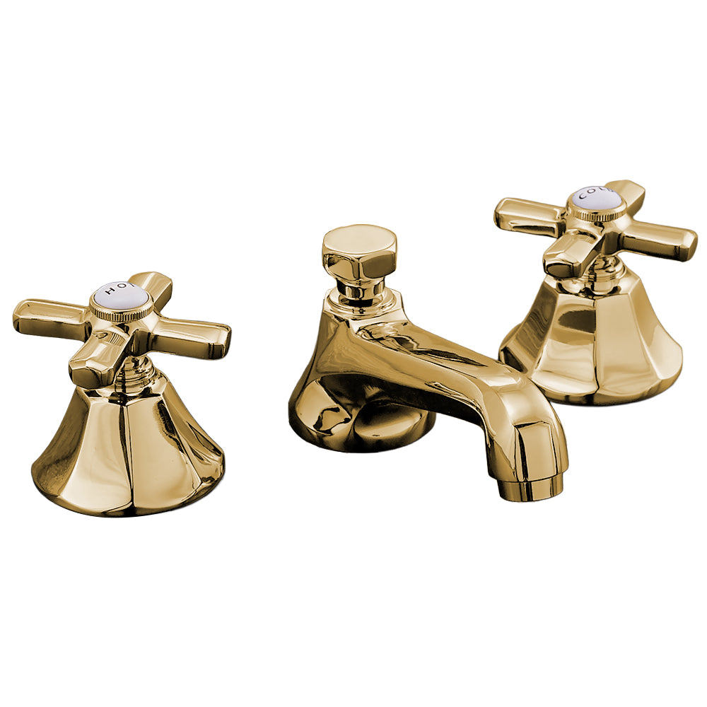 Strom Living Mississippi Deco Widespread Lavatory Faucet with Cross Handles and Pop-up Drain
