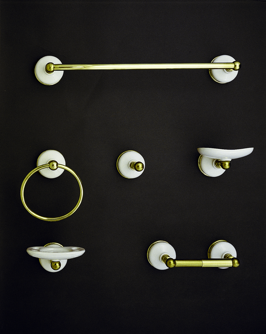 The Columbia Porcelain Wall Mount Towel Holder Ring with Solid Brass and Mounting Hardware