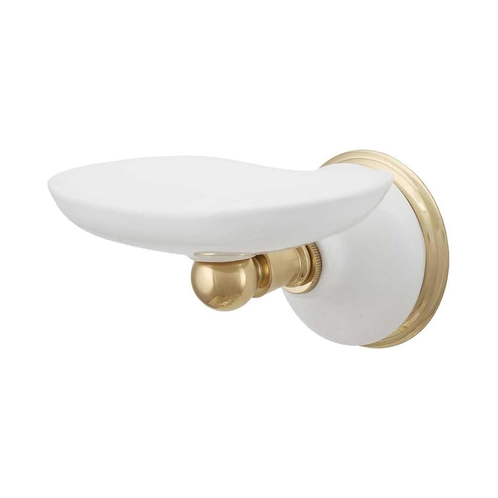 Strom Living Columbia Vintage Style Wall Mounted Porcelain Soap Dish with Solid Brass and Mounting Hardware