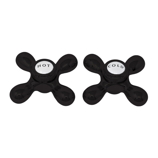 Strom Living P0219 Cross Point Handle Pair with Brass and Porcelain Buttons