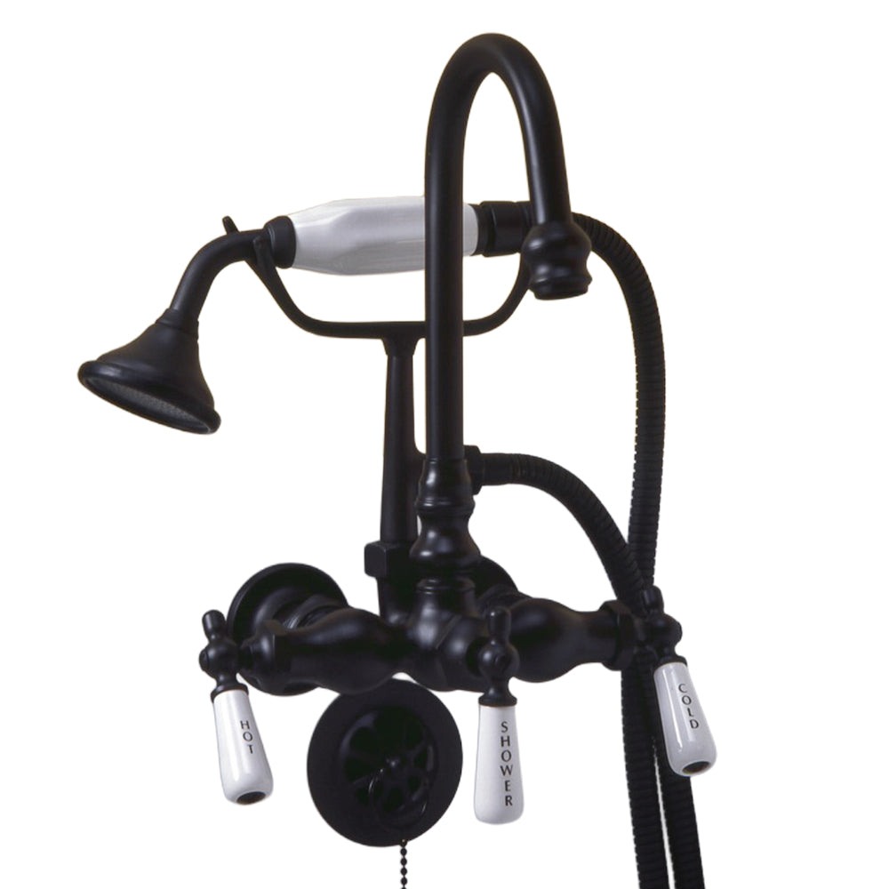 Strom Living Tub Faucet with Handheld Shower and Diverter Handle and Gooseneck Spout
