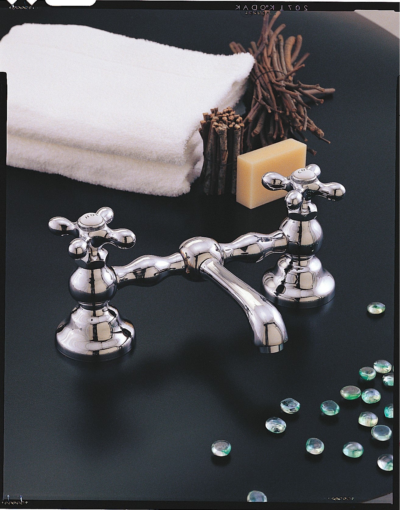 Strom Living P0549-8 Columbia Bridge Lavatory Faucet with Straight Spout & Cross Handles