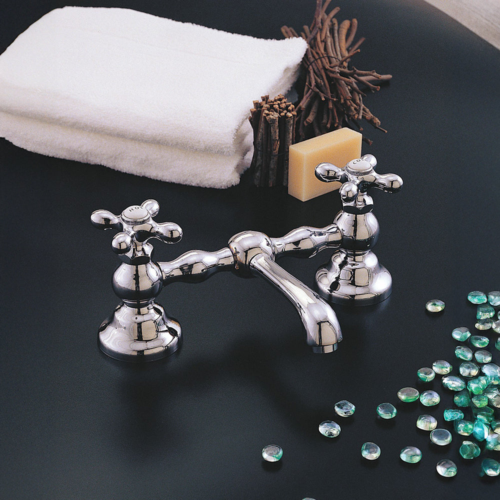 Strom Living P0549-8 Columbia Bridge Lavatory Faucet with Straight Spout & Cross Handles