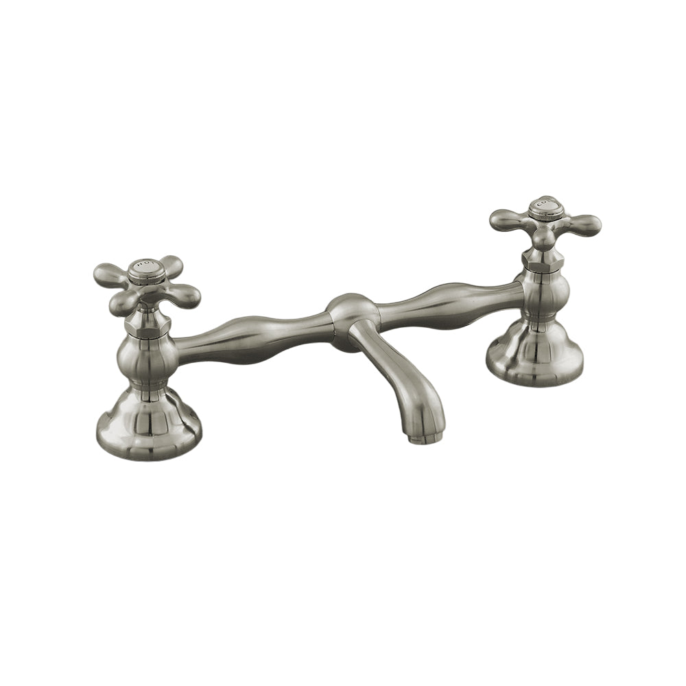 Strom Living P0549-8 Columbia Bridge Lavatory Faucet with Straight Spout & Cross Handles