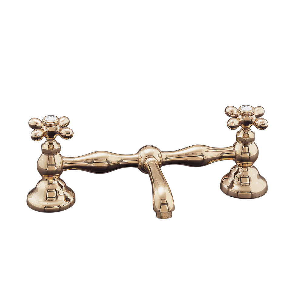 Strom Living P0549-8 Columbia Bridge Lavatory Faucet with Straight Spout & Cross Handles