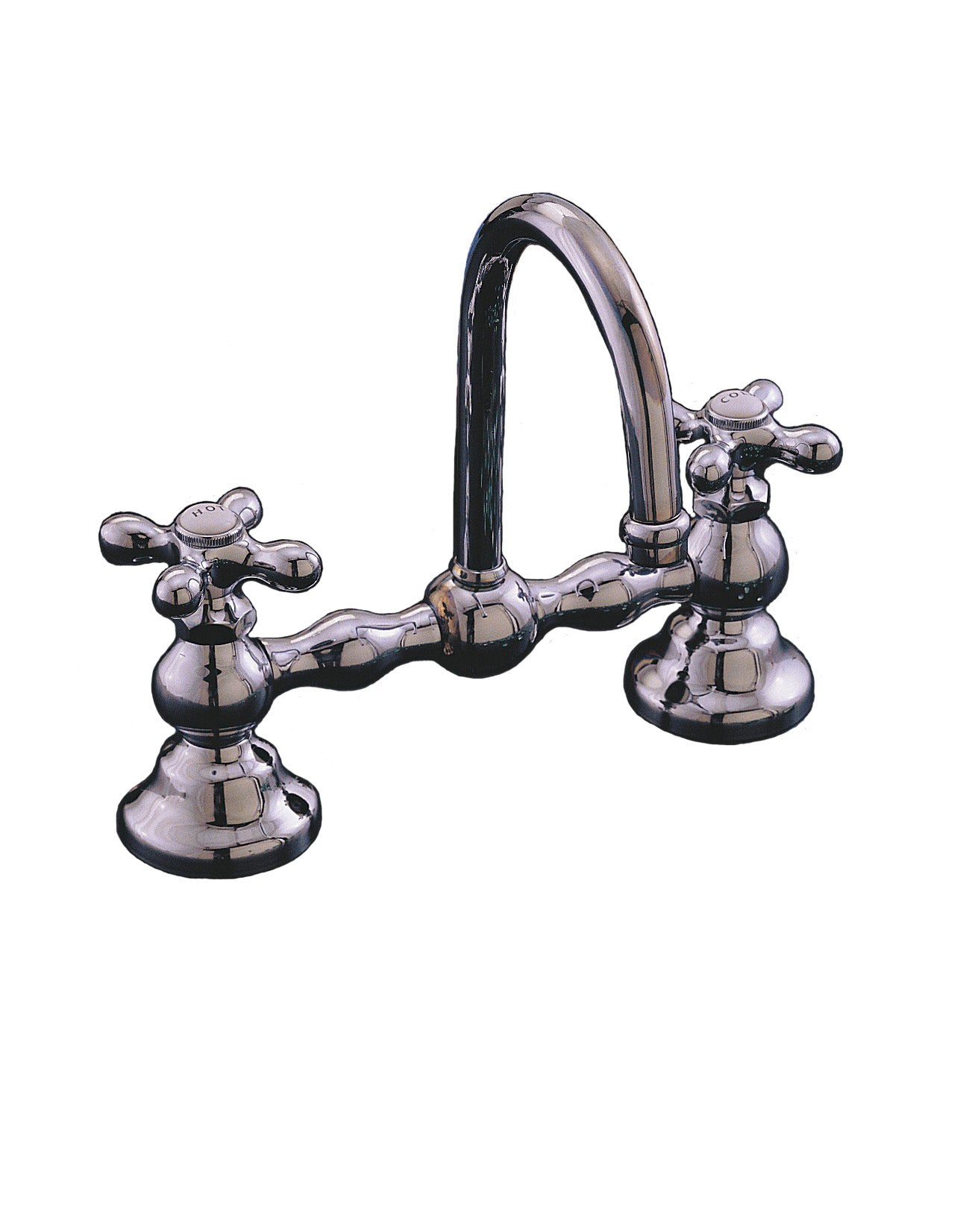 P0550-8 Columbia Bridge Lavatory Faucet with Gooseneck Spout & Cross Handles
