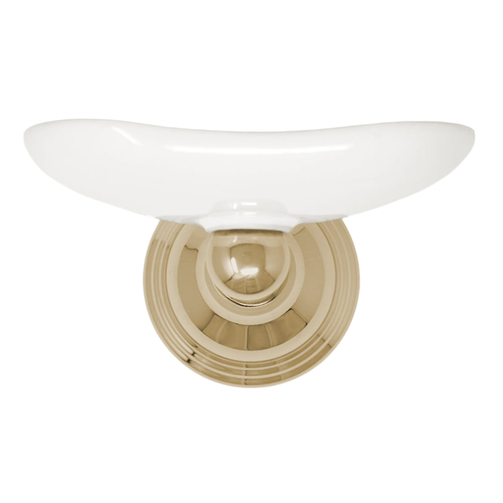 Strom Living St. Lawrence Vintage Style Wall Mounted Porcelain Soap Dish with Mounting Hardware and Escutcheon