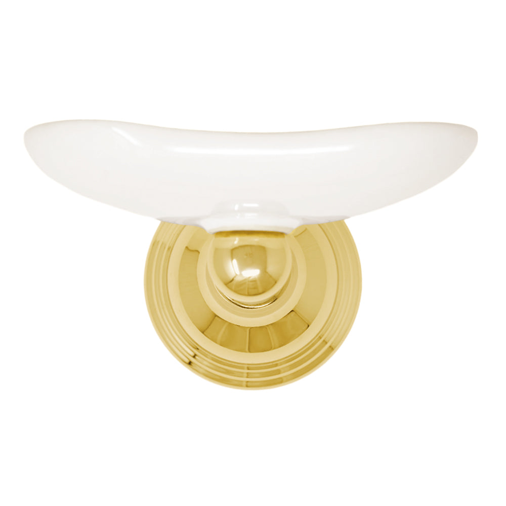 Strom Living St. Lawrence Vintage Style Wall Mounted Porcelain Soap Dish with Mounting Hardware and Escutcheon