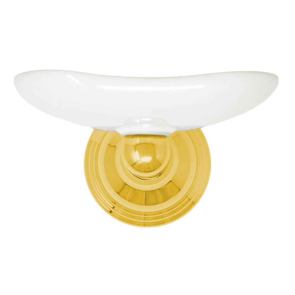 Strom Living St. Lawrence Vintage Style Wall Mounted Porcelain Soap Dish with Mounting Hardware and Escutcheon