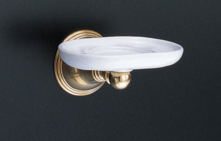 Strom Living St. Lawrence Wall Mounted Porcelain Toothbrush and Glass Holder with High Quality Solid Brass