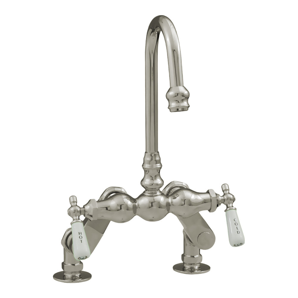 Strom Living Deck Mount Faucet with Porcelain Lever Handles
