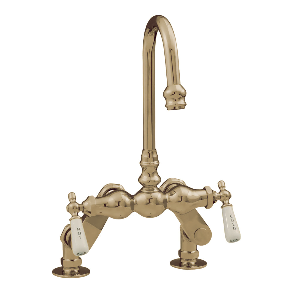 Strom Living Deck Mount Faucet with Porcelain Lever Handles