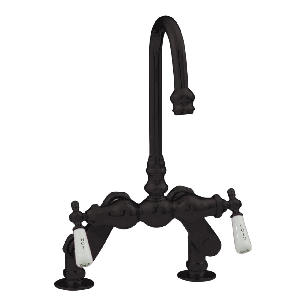 Strom Living Deck Mount Faucet with Porcelain Lever Handles