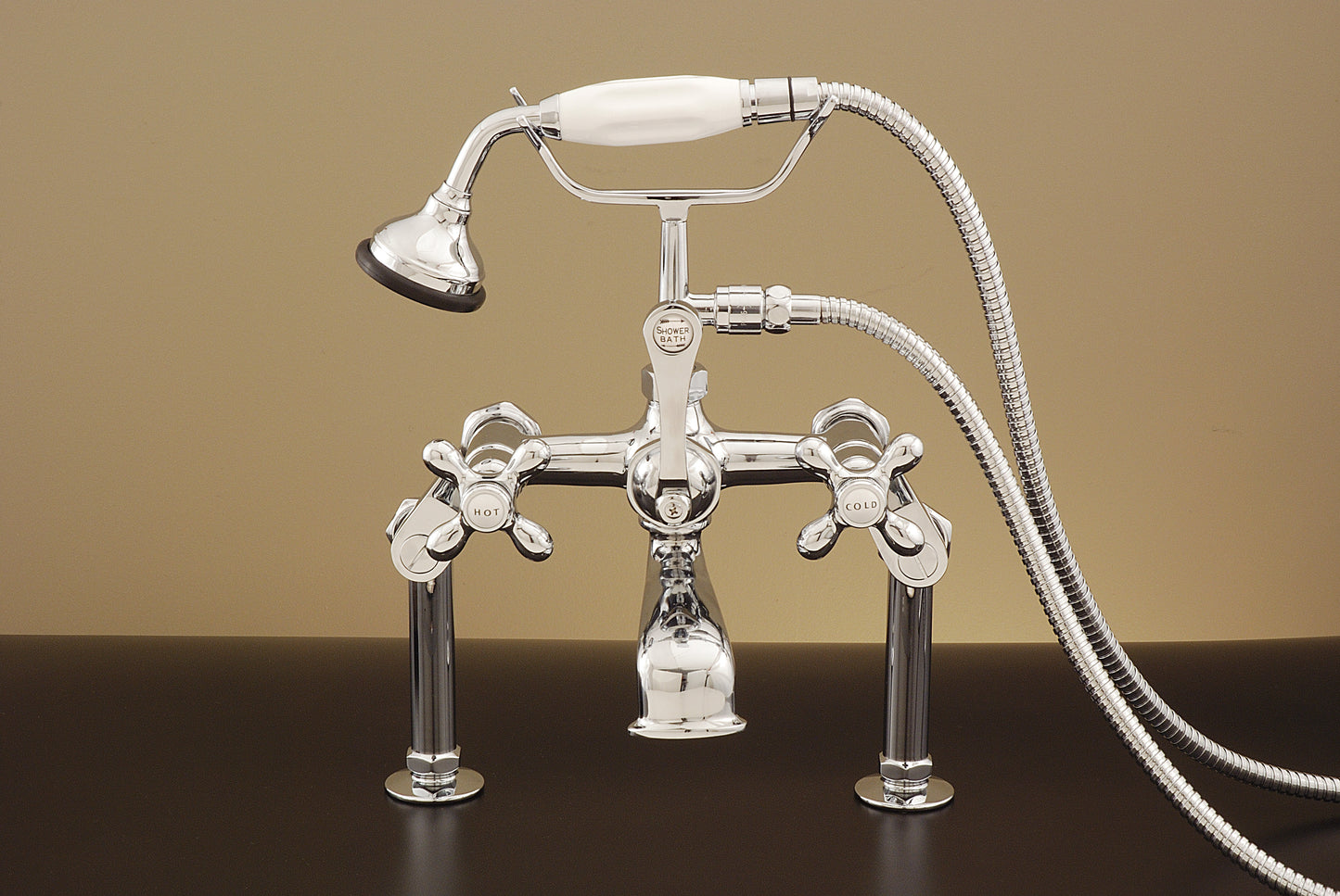 Strom Living British Telephone Deck Mount Faucet with Variable Centers