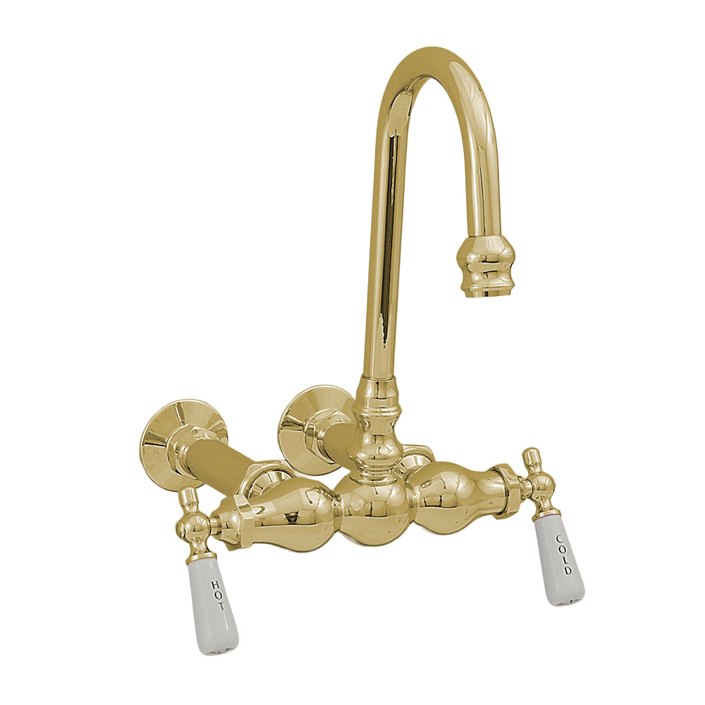 Strom Living Gooseneck Faucet with Porcelain Lever Handles