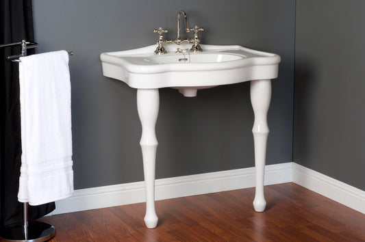 Strom Living Fireclay Console Sink with Legs and 8' Faucet Drillings