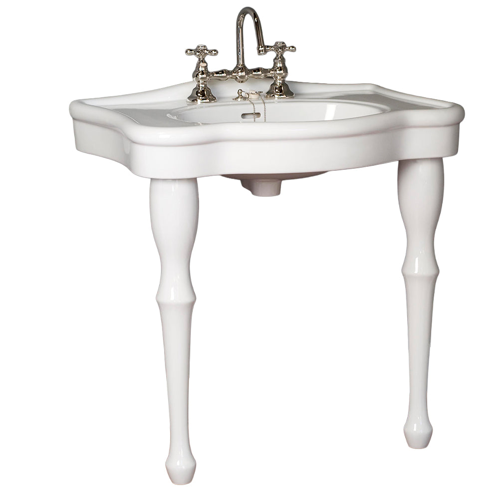 Strom Living Fireclay Console Sink with Legs and 8' Faucet Drillings