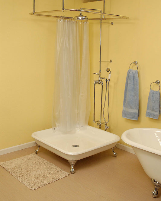 Strom Living Panorama  42" Cast Iron Square Shower Pan with tub legs