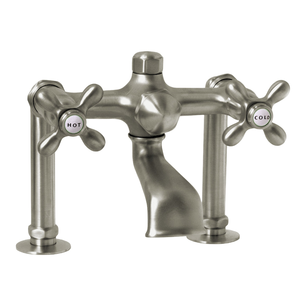 Strom Living British Telephone Tub Faucet with Cross Handles and Nipple Hook-up Kit