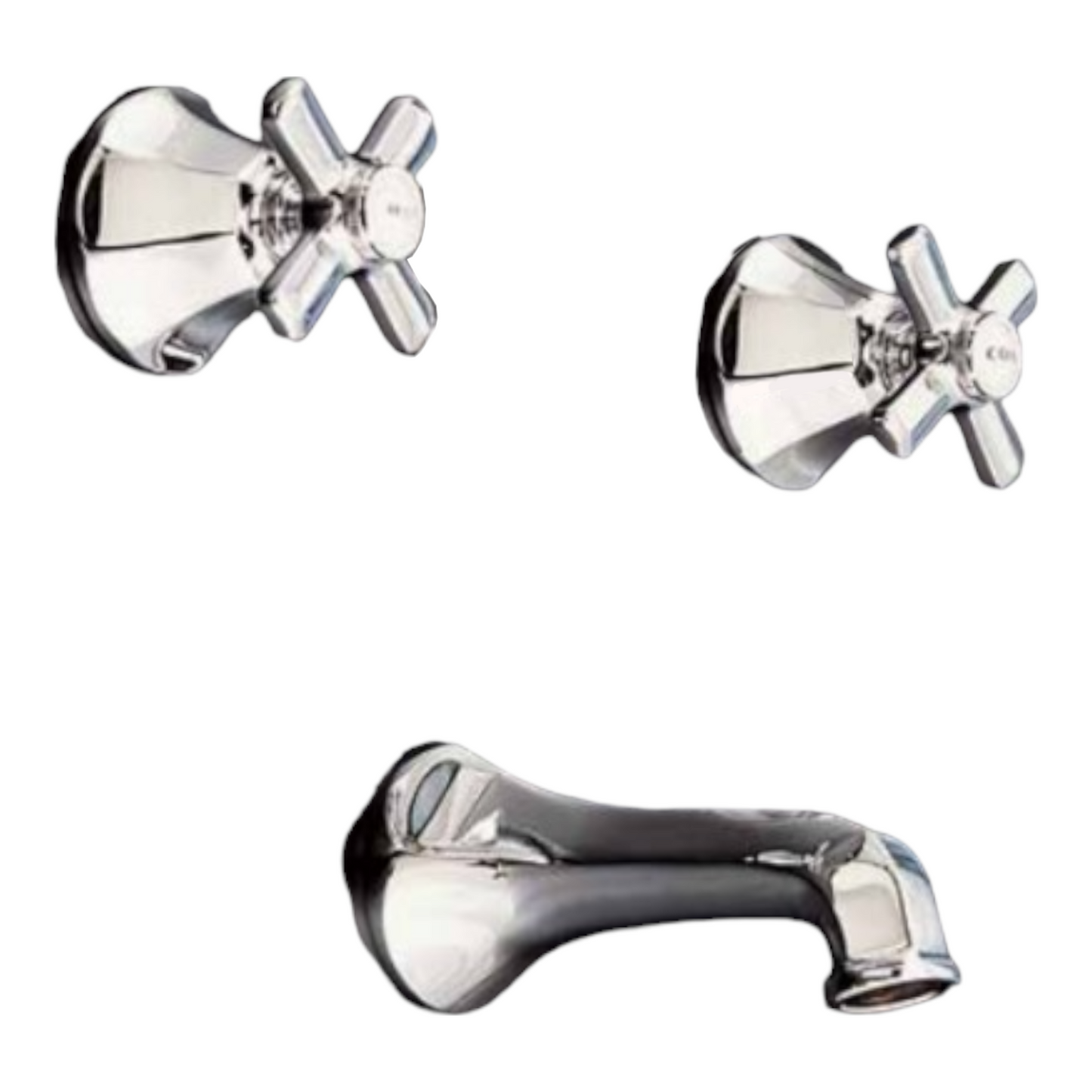 Strom Living Mississippi Wall Shower Set With Deco Lever Handles, Escutcheons, and Spout P0807