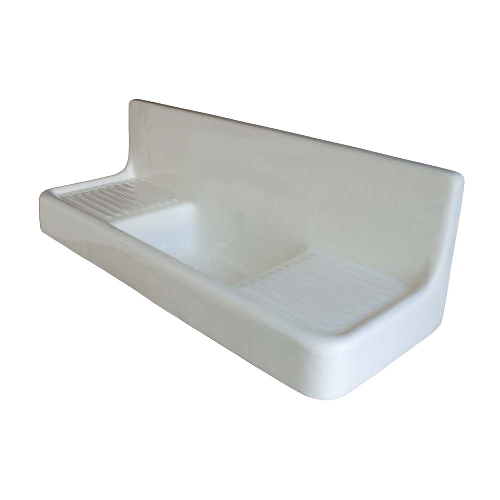 Strom Living P0812 The Clarion, 60" Cast Iron Farmhouse Sink with Drainboard Sink