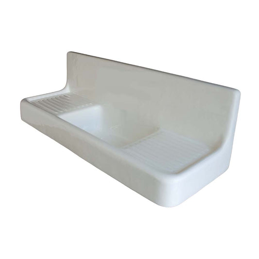 Strom Living P0812 The Clarion, 60" Cast Iron Farmhouse Sink with Drainboard Sink