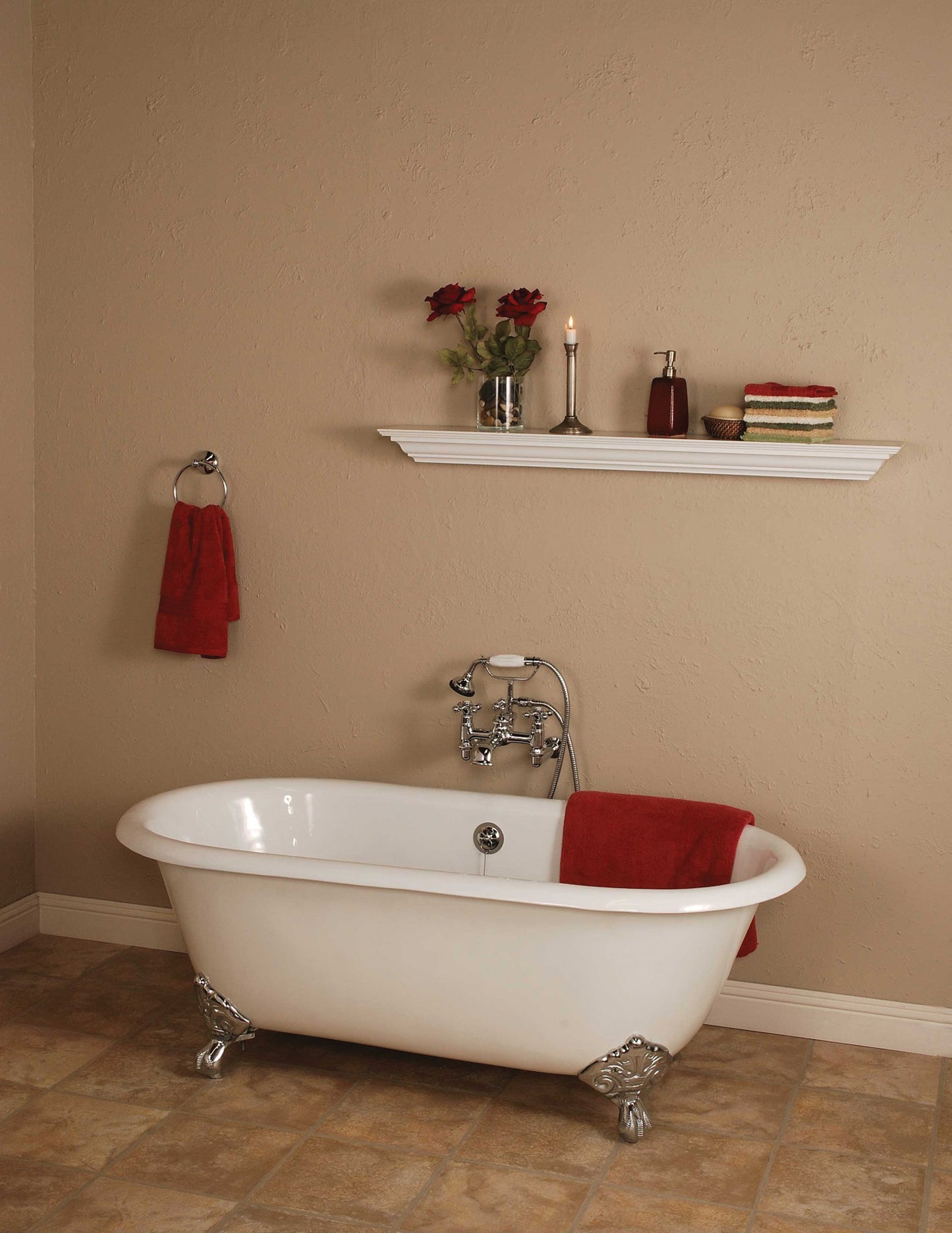 Strom Living Mendocino Cast Iron with 5' Double Ended Clawfoot Tub and 7" Faucet Holes