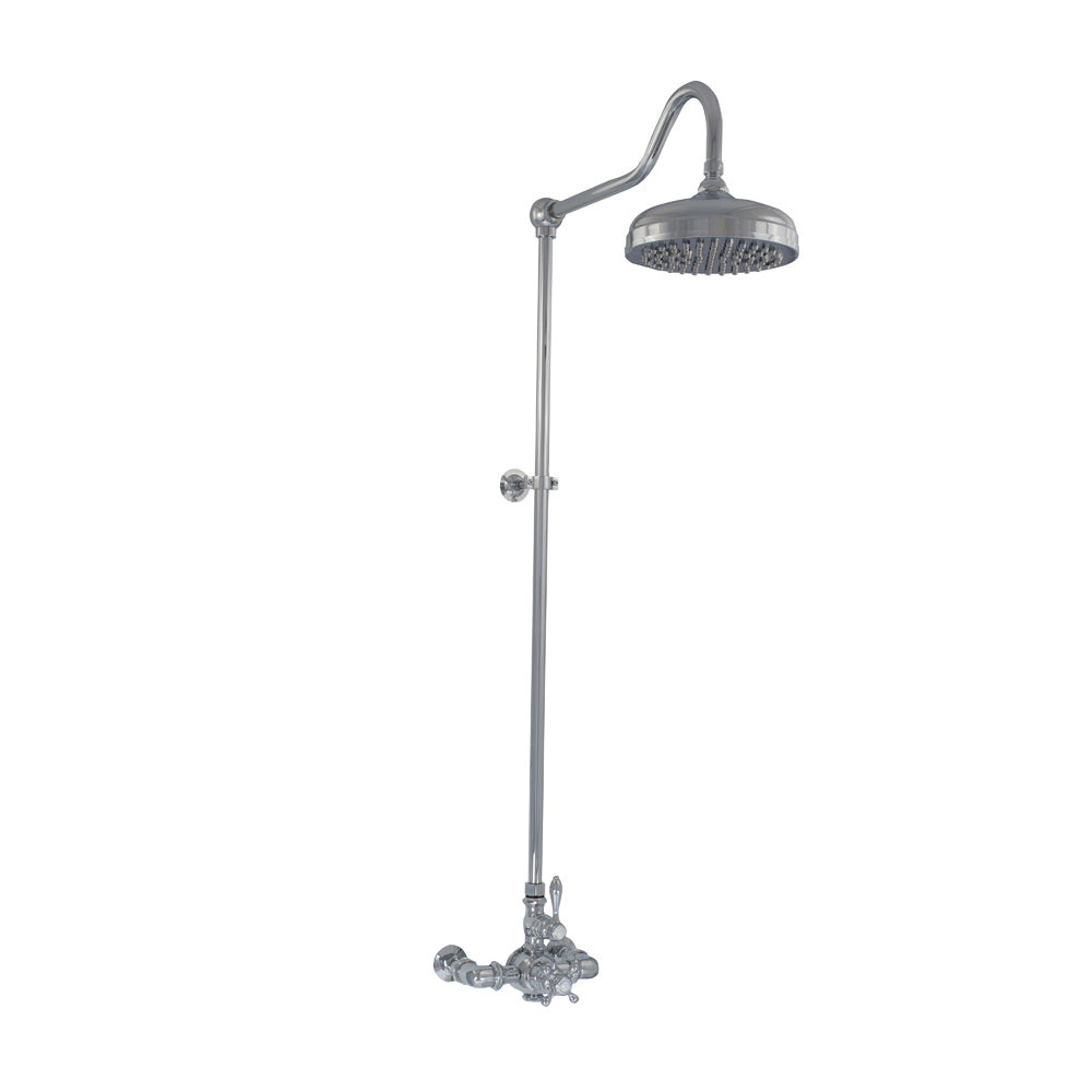 Exposed Thermostatic Shower System Wall Mounted with 1.75 GPM and Lever/Cross Handles