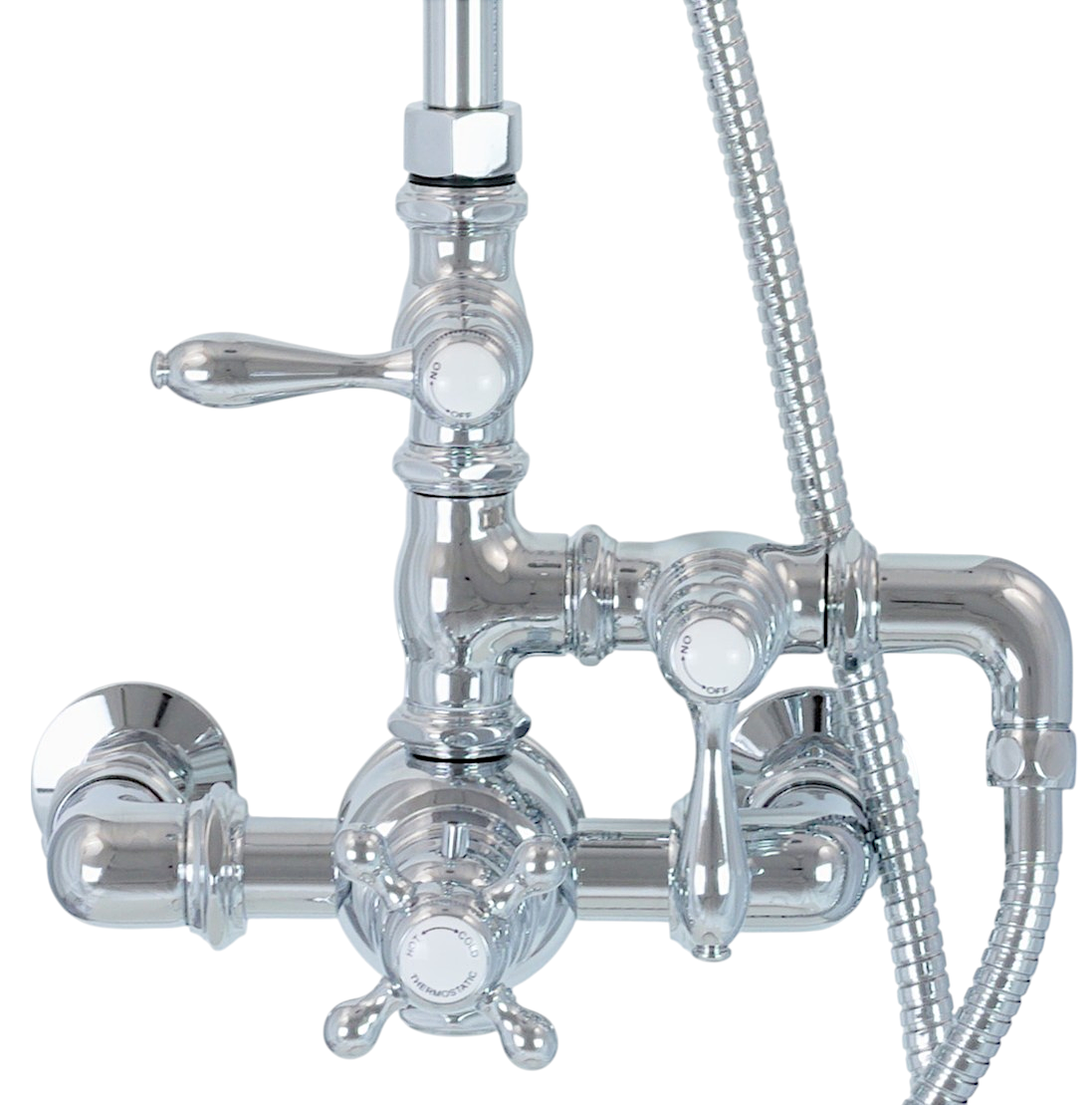 Exposed Thermostatic Shower System Wall Mounted with 1.75 GPM Handshower and Lever Handles
