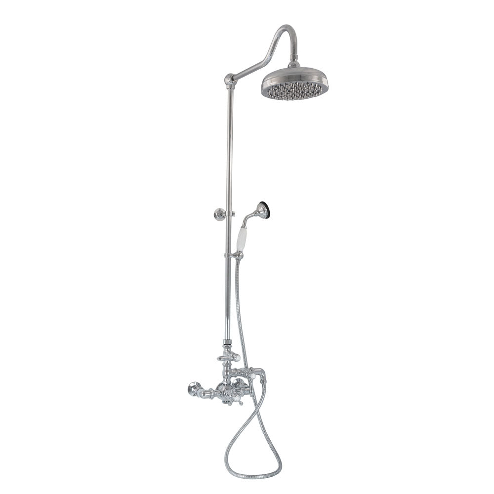 Exposed Thermostatic Shower System Wall Mounted with 1.75 GPM Handshower and Lever Handles