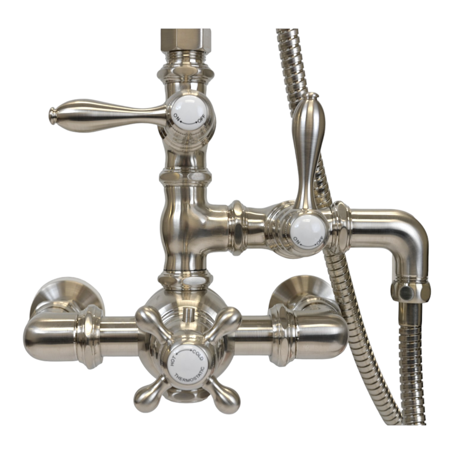 Exposed Thermostatic Shower System Wall Mounted with 1.75 GPM Handshower and Lever Handles